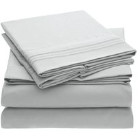 Parures de Lit 100% Coton à Rayures 1cm Hôtelières, Housse de Couette, Drap Plat et Drap Housse Inclus