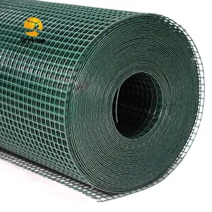 Fábrica direta soldada malha de arame quente mergulhado eletro galvanizado soldado malha de arame pvc revestido verde soldado malha