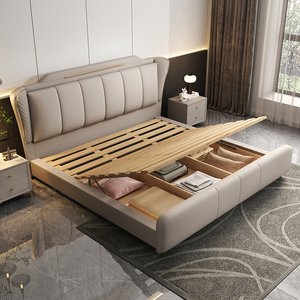 <span class=keywords><strong>Letto</strong></span> Matrimoniale Imbottito in Stile Lusso Italiano con Cassetti Contenitore - Product Image 2