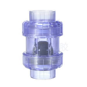 วาล์วกันกลับแบบสองทางชนิด PVC ใส สำหรับตู้ปลา วาล์วกันกลับแบบแผ่นพับ วาล์วกันกลับแบบยูเนียนสำหรับสื่อทางน้ำ - Product Image 1