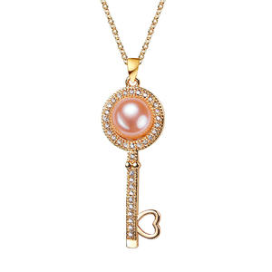 Wholesale Copper-Plated Golden <b>Pearl</b> <b>Necklace</b> Pendant Famous <b>Freshwater</b> Source for Women's Jewelry Stall - Product Image 5