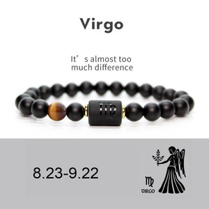 Bracelet en perles d'agate naturelle élastique, 12 constellations, pour femmes et hommes, réglable, en cristal, idéal pour un cadeau - Product Image 3