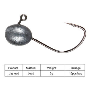 A018 10 unids/lote Mustad pesca gancho pequeño anzuelo gancho de doble púas Icefishing GANCHO 2g 3g 4g <span class=keywords><strong>5g</strong></span> 5 cabeza cónica de plomo metálico de - Product Image 2