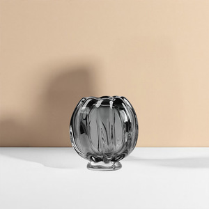 Vaso in Vetro Grigio Fumé Stile Vintage, Fatto a Mano, per Idroponica, da Tavolo, Ecologico, per Matrimoni e Decorazioni per la Casa Diwali - Product Image 2
