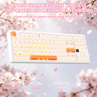Teclado Mecánico ATTACK SHARK X87 ULTRA 8K con Tasa de Sondeo de 8K, Tri-Modo, Hot Swap, Pantalla de Matriz de Puntos para Esports y Gaming