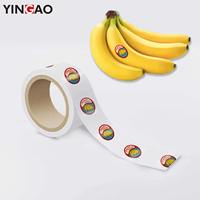 Étiquette personnalisée en vinyle pour fruits, écologique, imperméable, avec pelliculage brillant/mat, en rouleau, pour l'emballage de bananes et de citrons frais