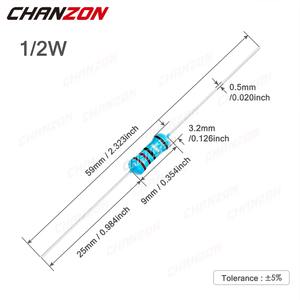 100 adet 1/2 W 1% Metal Film dirençler 1ohm - 1M Ohm 1/2 Watt 0.5 W yüksek hassasiyetli MF sabit direnç 1K 10K 47K 100K 4R7 2K2 2R2 - Product Image 3