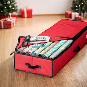 Wrapping Paper Organizer <strong>Storage</strong> <strong>Bag</strong> 600D Oxford <strong>Christmas</strong> Paper Roll Container With Pockets - Product Image 2