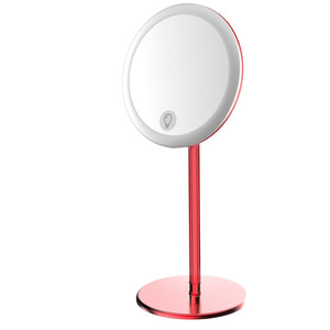 Espejo de Maquillaje LED Portátil con Luz, Carga USB, Base Magnética, Regulación de Intensidad Continua, Espejo Redondo Plateado, Rojo, Gris, Negro, Rosa, Dorado - Product Image 2