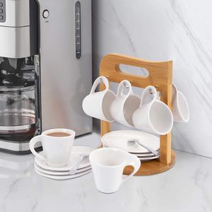Ensemble de 6 tasses à <span class=keywords><strong>café</strong></span> expresso Offre Spéciale, 2.5oz avec support et <span class=keywords><strong>service</strong></span> soucoupe, tasse à <span class=keywords><strong>café</strong></span> turque - Product Image 4