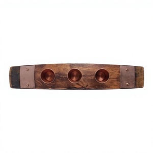 Elegant <b>Wooden</b> Beverage Holder Rectangular Standing Type Rustic Style Handmade Storage <b>Rack</b> For Living Room - Product Image 2