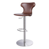 Tabouret de bar design nordique moderne de luxe léger, fonction de levage et de rotation, cuir véritable, cuir de vachette huilé, HD-758D, mobilier de bar
