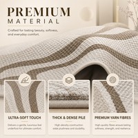 Meistverkaufter Fluid-Art-Teppich Moderner Abstrakter Wellenlinien-Teppich Großer Neutraler Sandfarbener Teppich für Luxus-Apartment Wohnzimmer