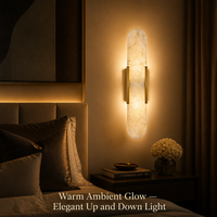 Applique murale de luxe en marbre d'albâtre naturel, laiton doré, lampe murale LED G9, lumière de chevet nordique pour chambre à coucher, salon, hôtel