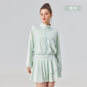 Setelan rok jaket wanita, Logo kustom UPF 50 + rok jaket wanita terasa keren dengan kantong dalam elastis Y2k pakaian Badminton Golf tenis Set - Product Image 5