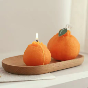 Vela Votiva de Parafina Naranja Ecológica Hecha a Mano, Creativa y Personalizable, Simulación para Ambiente Festivo de Diwali y Navidad - Product Image 3