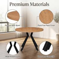 Table à manger extensible moderne en bois, ronde à ovale, avec rail silencieux robuste, plateau en MDF, pieds en métal, pour usage hôtelier, vente en gros