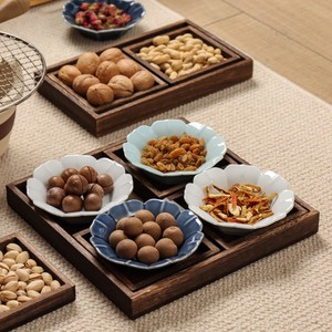 Chinese-style wooden <b>tray</b> for brewing <b>tea</b>, snacks, afternoon <b>tea</b>, pastries, fruits, and dried fruits. - Product Image 1