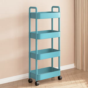 Carro rodante multifuncional Estante de utilidad móvil Soporte de almacenamiento y estante Estante de almacenamiento de baño - Product Image 2