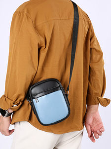 Bolso Bandolera de Cuero para Hombre, Moderno, al por Mayor, con Cierre de Cremallera, Estilo Mensajero, Color Marrón y Negro, para Uso Diario en Todas las Estaciones - Product Image 6