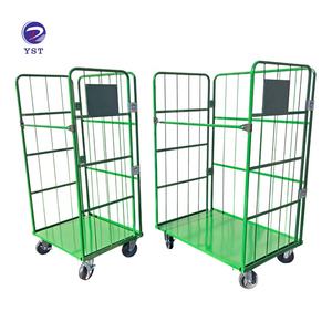 Chariot à <span class=keywords><strong>cage</strong></span> d'entrepôt en treillis métallique roulant en acier pliable personnalisé - Product Image 6