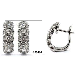 HK & China 100% diamant naturel 18K or blanc solide pavé bijoux fins populaire déclaration boucles d'oreilles pour les filles pour les mariages fêtes - Product Image 2
