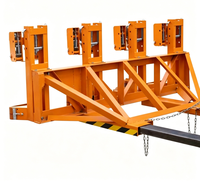 Pince à fûts électrique robuste pour chariot élévateur à 4 tambours, modèle Double Eagle (360 kg, diamètre max. 15 cm, hauteur de levage 3 m)