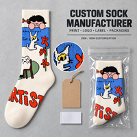 Chaussettes personnalisées OEM pour adultes, automne, polyester/nylon/coton/bambou/laine, résistantes aux déchirures, séchage rapide, respirantes, sans couture, impression numérique