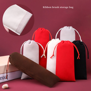 Sacs de rangement en velours avec cordon de serrage pour brosses, 8x17cm, 8x22cm, 10x20cm, sacs cadeaux personnalisés, sacs d'emballage réutilisables pour le quotidien - Product Image 1