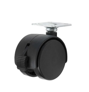 Petites roulettes à billes noires en nylon de 40mm pour meubles 2 pouces en caoutchouc PU PVC TPR PP-Quincaillerie industrielle avec fonction pivotante - Product Image 1