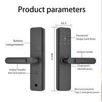 Elock Es28f Elektronische Deadbolt Smart Home Luxe Stalen Slot Houten Deur Tuya Wifi App Smartlocks Slimme Deurslot