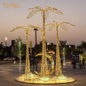 Toprex Không Thấm Nước Eid Mubarak LED Tùy Chỉnh Ramadan Lễ Hội Trăng Sao Lưỡi Liềm Dây Motif Ánh Sáng Trang Trí Kim Loại Cây Cọ - Product Image 1