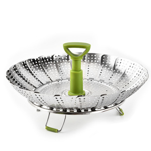 Cesta Vaporera Plegable <span class=keywords><strong>de</strong></span> Acero Inoxidable para Verduras, Pescado y Mariscos, Expandible, Compatible con <span class=keywords><strong>Ollas</strong></span> <span class=keywords><strong>de</strong></span> Varios Tamaños - Product Image 2