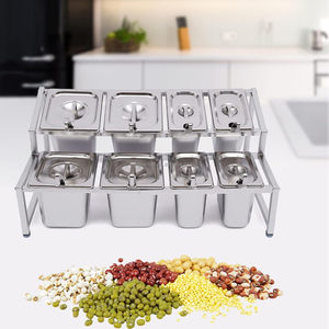 Bac Gastro Inox 1/6 GN avec Support 4 Grilles, Équipement de Buffet Ligne Unique pour Hôtels et Restaurants - Product Image 2
