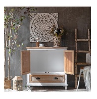 Meuble de salon INNOVAHOME avec portes de rangement, design antique, en bois, 1 tiroir, armoire en métal durable pour cuisine