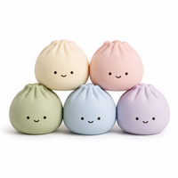 Jouet Squishy Personnalisé Pastel Bao Bun, Jouet Anti-stress Souriant en Forme de Dumpling pour Bureau, Cadeau Promotionnel d'Anniversaire