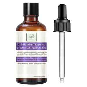 Bán buôn Nhà Máy chiết xuất thảo dược chống gàu sản phẩm tóc 50ml Chai thủy tinh màu nâu chống gàu huyết thanh tóc cho ngứa da đầu - Product Image 1