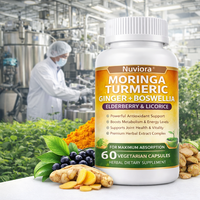 Complément Alimentaire Herbal Moringa Curcuma Gingembre Boswellia Capsules Soutien Immunitaire Antioxydant Énergie Soutien Énergétique Sureau Réglisse 60
