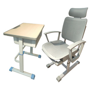 Juego de escritorio y silla de estudio Zhuo Huang, acero inoxidable, color blanco, para estudiantes de primaria, secundaria y preparatoria, instituciones de formación - Product Image 3