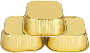Molde para Pastel Z180 de 180 ml, 6 oz, 10 oz, Mini Molde para Pan, Moldes Dorados para Pastel, Vasos para Hornear de Papel de Aluminio, Recipientes Cuadrados de Papel de Aluminio para Panadería con Tapa - Product Image 3