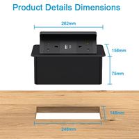 Puissance d'usine de Shenzhen intégrée dans le mobilier de bureau boîte de prise de USB-C pop-up hydraulique de bureau avec chargeur sans fil rapide Top 15W