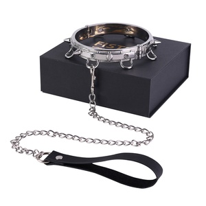 Wholesale FAAK Stainless <b>Locking</b> Bondage Collar with Rings,BDSM Sex Bondage Restraints Set Neck BDSM Kit with Traction Chain - Product Image 6