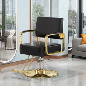 Fauteuil de Salon Commercial Moderne en Fer Noir Écologique pour Barbier avec Repose-Pieds Détachable et Pompe Hydraulique Professionnelle Adaptée - Product Image 1