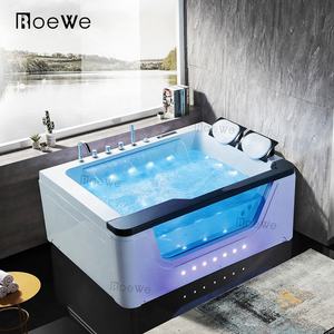 Grande <span class=keywords><strong>baignoire</strong></span> à remous avec cascade, lumière LED, luxe, massage sexuel, baignoires à hydromassage, <span class=keywords><strong>panneau</strong></span> de commande numérique, <span class=keywords><strong>baignoire</strong></span> acrylique pour 2 personnes - Product Image 1