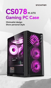 Snowman Đen máy tính để bàn Chassis trường hợp thiết kế tuyệt vời mATX Mini ITX giữa tháp cho chơi game pcs Tempered Glass tấm - Product Image 6
