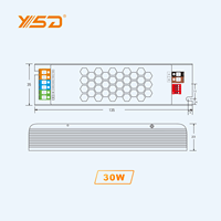 Alimentation LED intérieure IP20 semi-adhésive à démarrage progressif, luminosité réglable, 36W 100W 200W 300W 400W 500W, sans ventilateur