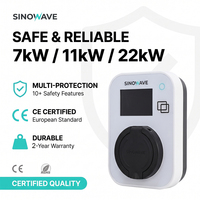 Estación de Carga para Vehículos Eléctricos de 22 kW, Tipo 2, Montada en Pared, con Aplicación, Enchufe Tipo 2, Pública