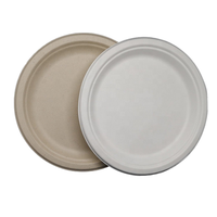 Assiettes en papier de bagasse de canne à sucre jetables écologiques de 6 7 9 10 pouces 100% assiettes compostables pour les fêtes
