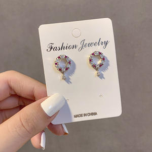 أقراط مرصعة لطيفة على الطراز الكوري للفتيات مجوهرات أنيقة جمالية بسيطة وحلوة - Product Image 2