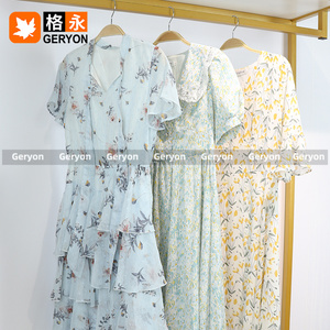 Geryon abiti in seta Vintage sfusi sacco di raso Chiffon usato avvolgente Ropa Usada Australia donne donne Top abbigliamento usato balle - Product Image 4